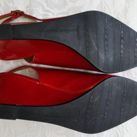 Fabulous "Lipstick Red" Stuart Weitzman wedge pump shoes 6.5 - Picture 7 of 11
